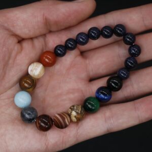 Men’s Natural Stone Cosmic Yoga Chakra Solar Bracelet