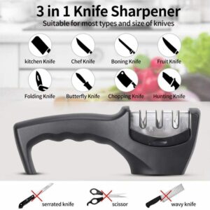 KNIFE SHARPENER Ceramic Tungsten Kitchen Knives Tool USA