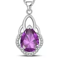 Cubic Zirconia Crown Pendant Necklace For Women