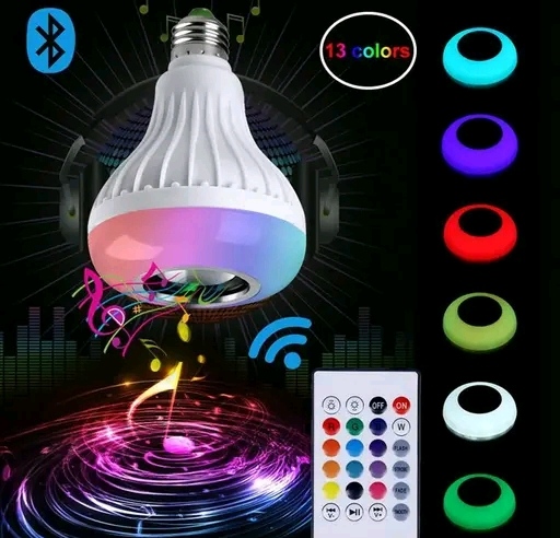 LED Music Light Bulb, E27 and B22 led Light Bulb with Bluetooth Speaker RGB Self Changing Color pack of 1