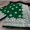 Heavy Silver Embroidery Work With Full Silver Stone Work Beautifull Saree - Image 5