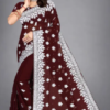 Heavy Silver Embroidery Work With Full Silver Stone Work Beautifull Saree - Image 6