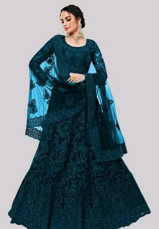 new trending fancy Embroidered, Self Design, Solid, Embellished Semi Stitched Lehenga Choli