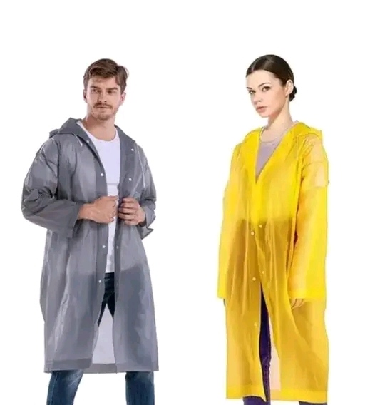 Pack of 2 Unisex Waterproof Raincoat with Hood Cap For Outdoor Travel Portable Suit
