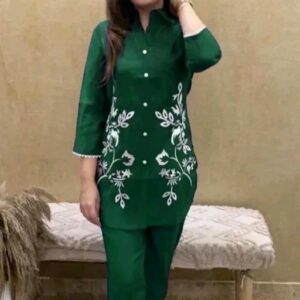 Women printed 3/4 sleeve co-rd set