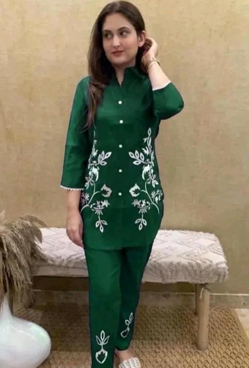 Women printed 3/4 sleeve co-rd set